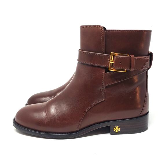 Tory Burch Brooke Ankle Bootie Boots Calf Leather Perfect Brown 52660 Size 6.5 M - Picture 5 of 11